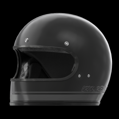 중고오토바이 크랭크 RETRO 3 오토바이 헬멧, SHINE BLACK
