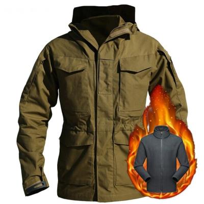 남성전문쇼핑몰 M65 영국 미군 재킷 겨울 양털 두꺼운 따뜻한 방수 재킷 남성 군사 윈드 옷 오토바이, 브라운 플리스