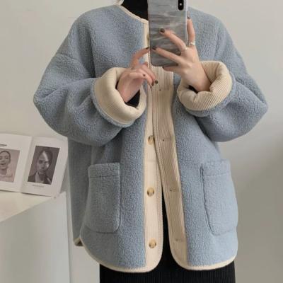 뽀글이 러블리(lovely)겨울 여성 단추 포켓 후리스 뽀글이 무스탕 자켓