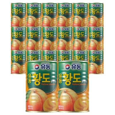 백도복숭아 무료배송 유동 황도 슬라이스 400g, 400g, 20개
