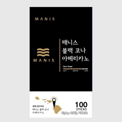 커피믹스 매니스 블랙 코나 아메리카노 1box x 100 개입, 100개입, 1개
